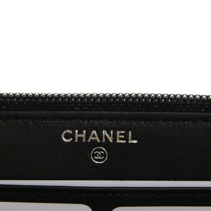 Chanel Lambskin Quilted Boy Zip Around Wallet Black 6 of 8