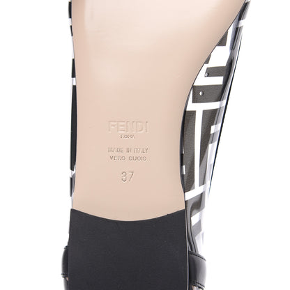 Fendi PVC Calfskin FF Colibri Ballerina Flats 37 Black 7 of 8
