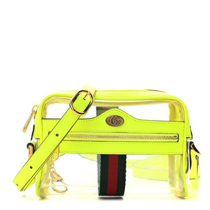 Gucci Vinyl Web Mini Ophidia Transparent Shoulder Bag Yellow Fluo 1 of 19