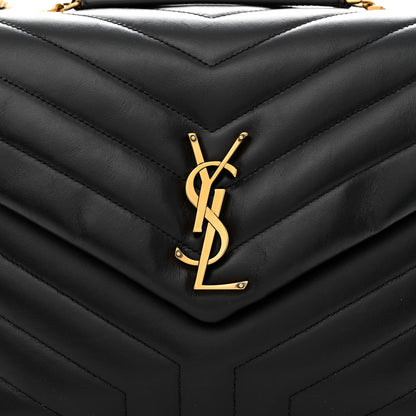 Saint Laurent Calfskin Y Quilted Monogram Medium Loulou Chain Satchel Black 8 of 11