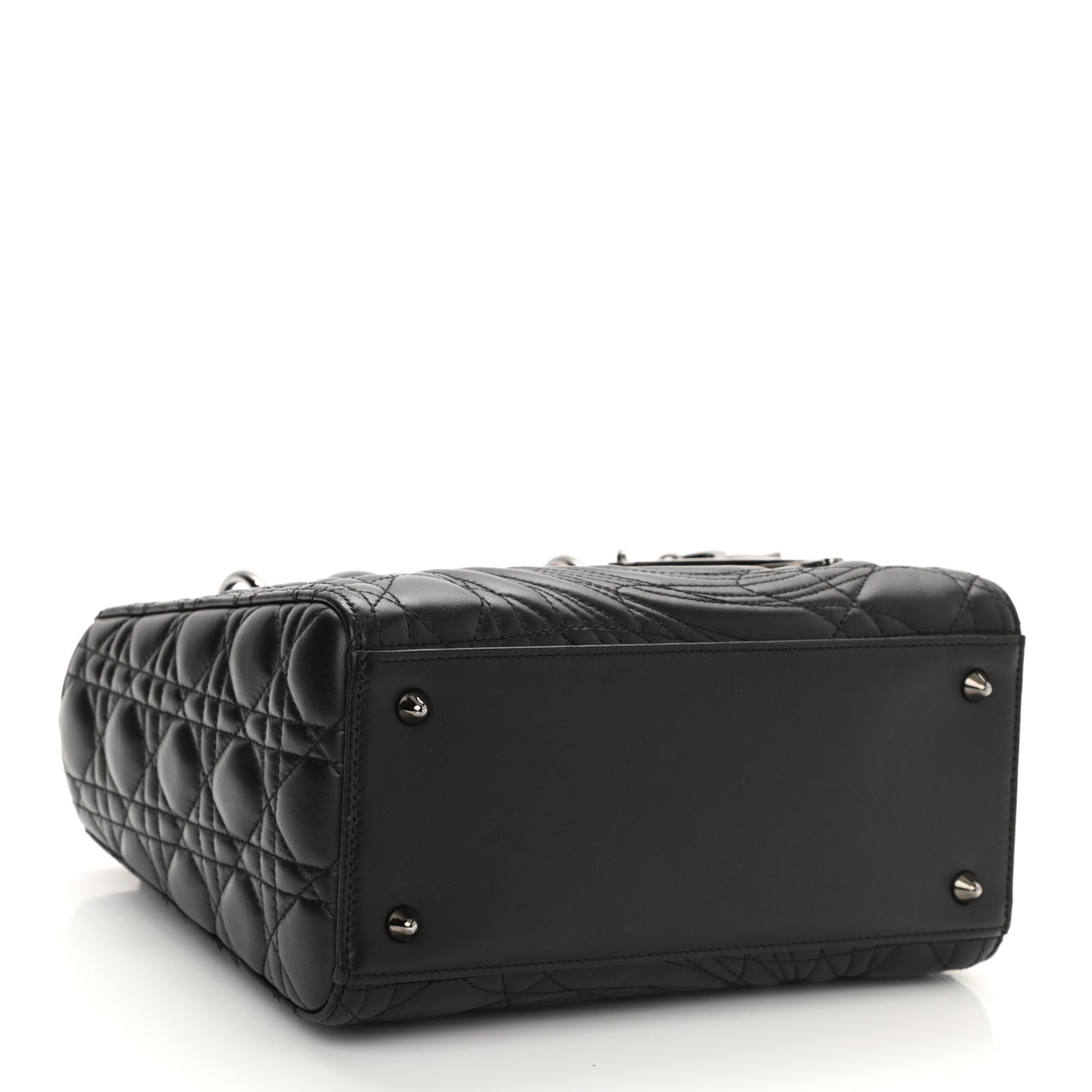 Lambskin Cannage Embossed Medium Recycle Group Lady Dior Art 5 Black