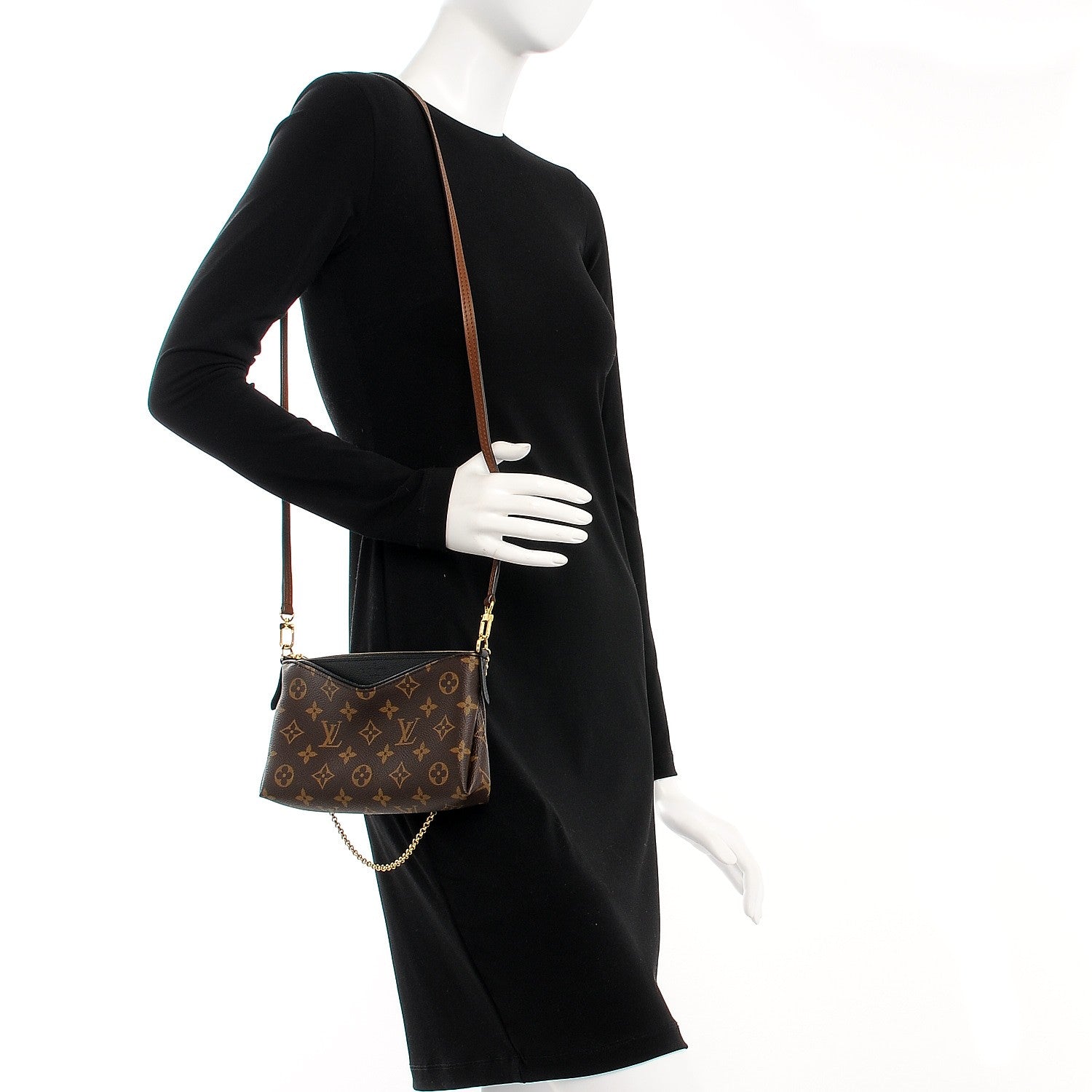 Louis Vuitton Monogram Pallas Clutch Black 2 of 9