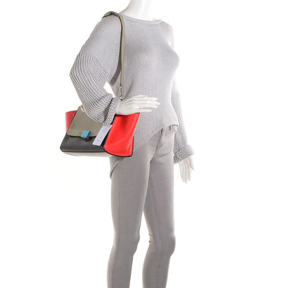 Celine Satin Calfskin Small Tri-Color Trapeze Alizarin 2 of 9