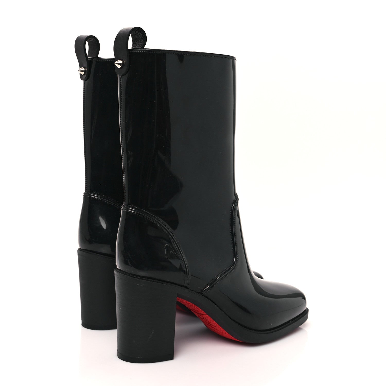 Christian Louboutin Recycled PVC Calfskin Loubirain 70 Boots 37 Black 5 of 8