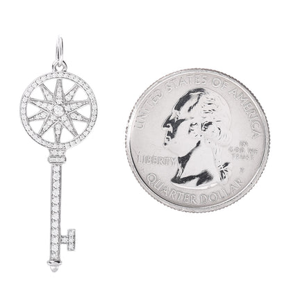 Tiffany Platinum Diamond Star Key Pendant 2 of 3