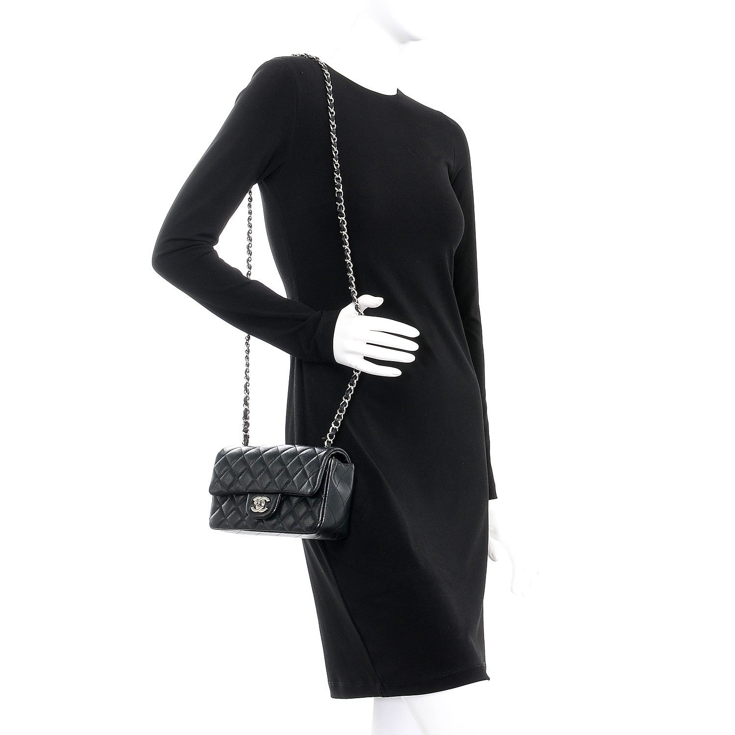 Chanel Caviar Quilted Mini Rectangular Flap Black 2 of 7