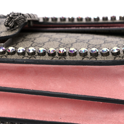 Gucci GG Supreme Monogram Suede Crystal Medium Dionysus Shoulder Bag Beige Ebony Light Peonia 11 of 11
