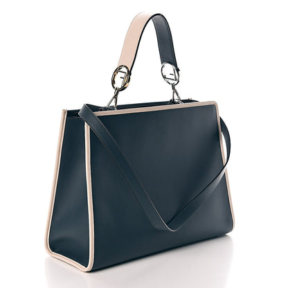 Fendi Vitello Century Opaco F is Fendi Bi-Color Regular Runaway Satchel Amazzonia Camelia 4 of 10