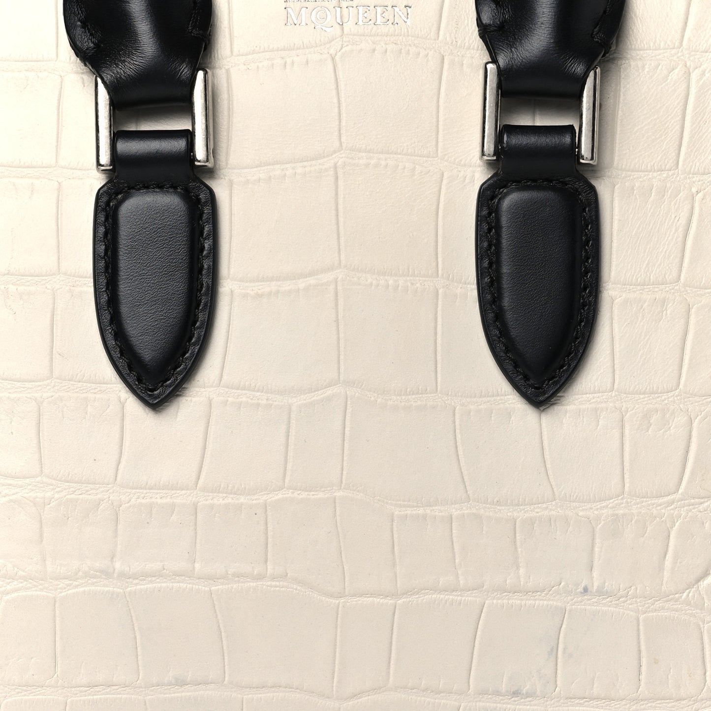 Calfskin Crocodile Embossed Mini Heroine 21 Black White