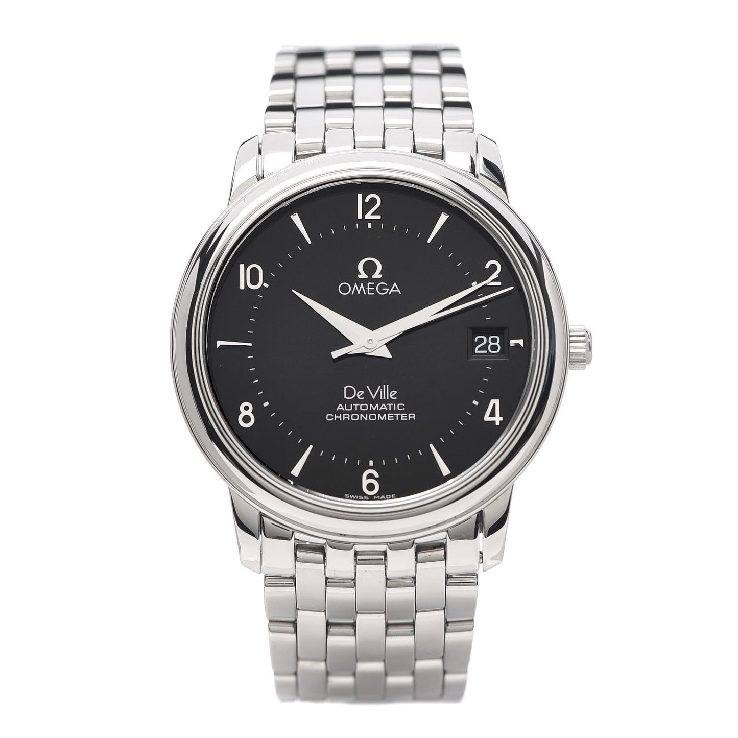 Stainless Steel 35mm De Ville Chronometer Automatic Watch Black 4500.50