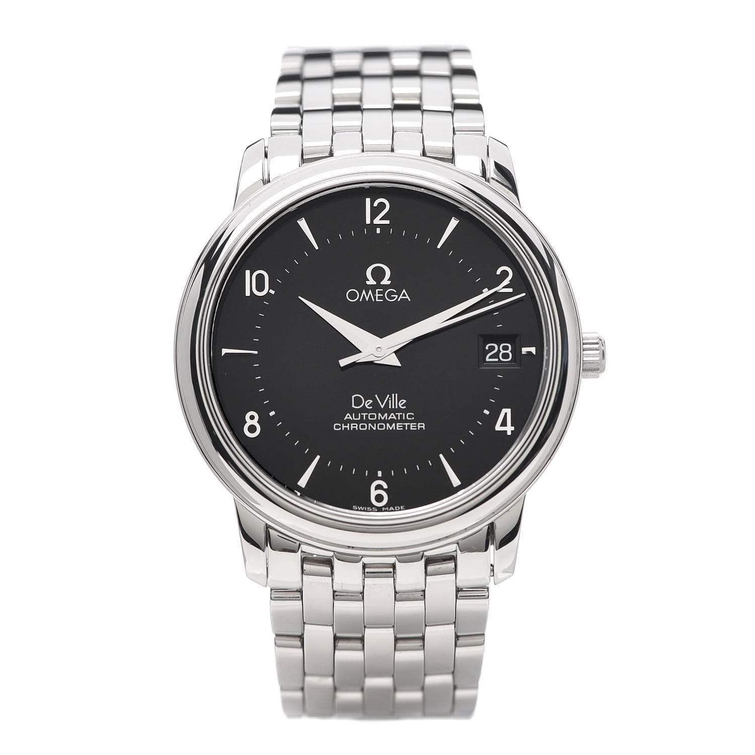 Omega Stainless Steel 35mm De Ville Chronometer Automatic Watch Black 4500.50 1 of 6