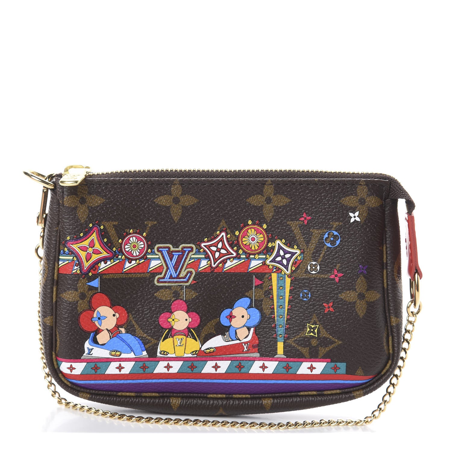 Louis Vuitton Monogram 2020 Christmas Animation Bumper Cars Mini Pochette Accessories Coquelicot 1 of 6