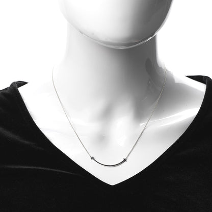 Tiffany Sterling Silver Small T Smile Pendant Necklace 2 of 6