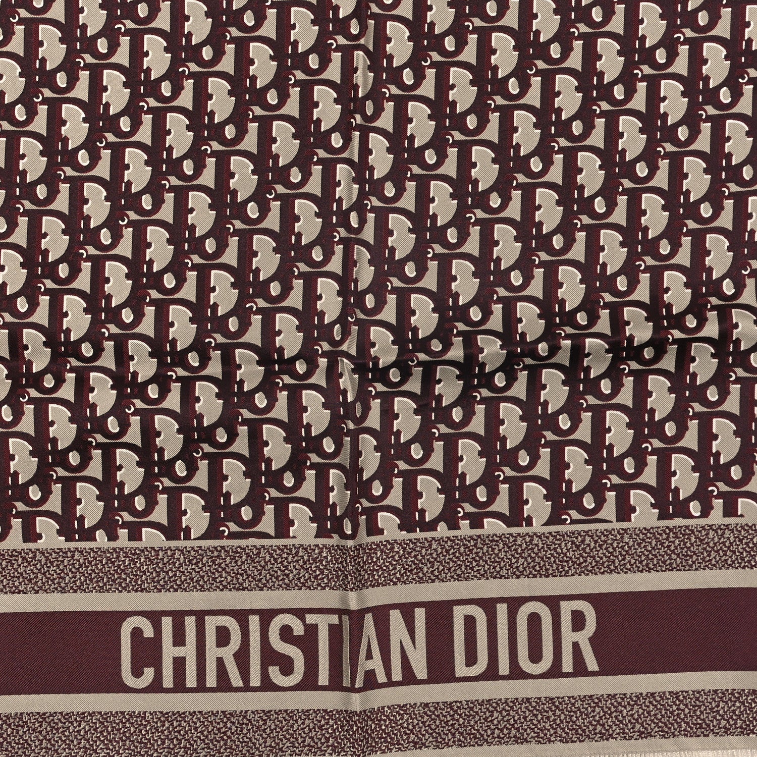 Christian Dior Silk Oblique Reversible Scarf 90 Blue Burgundy 2 of 3