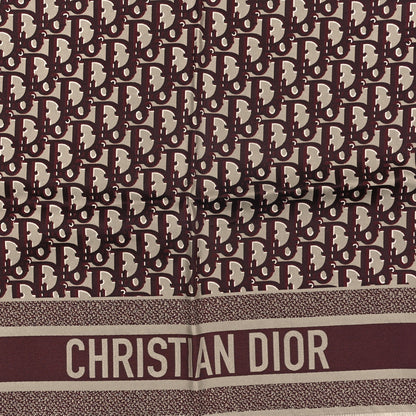 Christian Dior Silk Oblique Reversible Scarf 90 Blue Burgundy 2 of 3