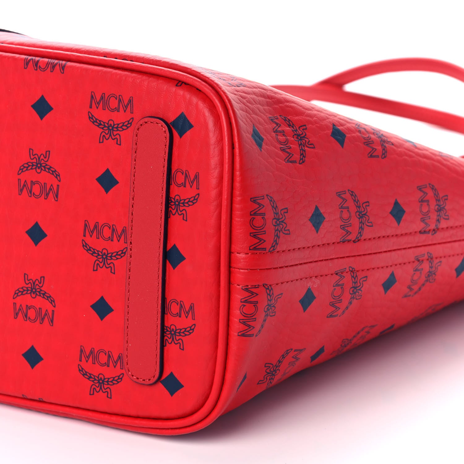 MCM Visetos Medium Liz Reversible Shopper Tote Ruby Red 9 of 9