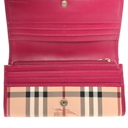 Burberry Haymarket Check Continental Wallet Bright Rhubarb Pink 5 of 10