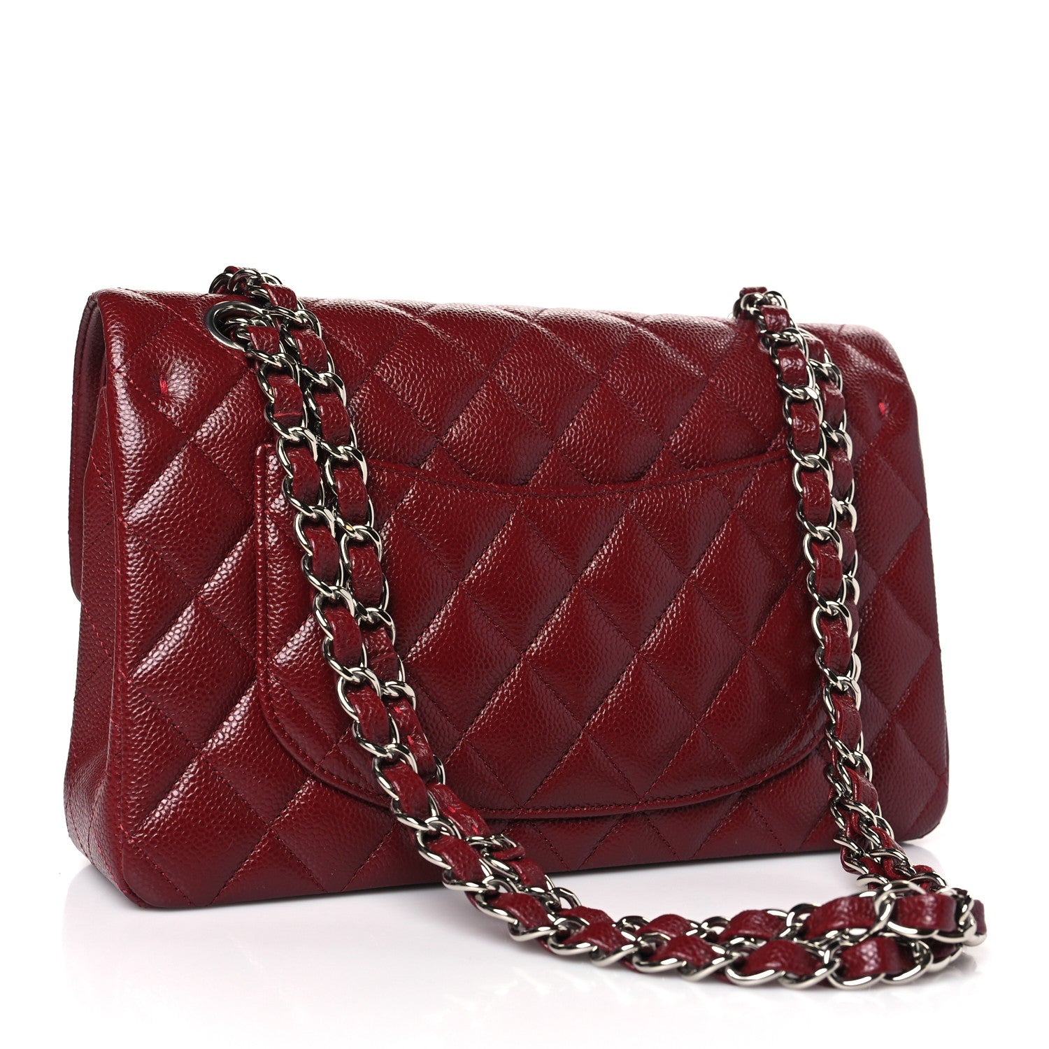 Chanel Caviar Quilted Small Double Flap Burgundy 3 of 9