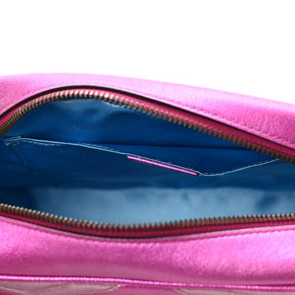 Gucci Laminated Nappa Matelasse Small GG Marmont Chain Shoulder Bag Fuxia Rosso Rosa 13 of 15