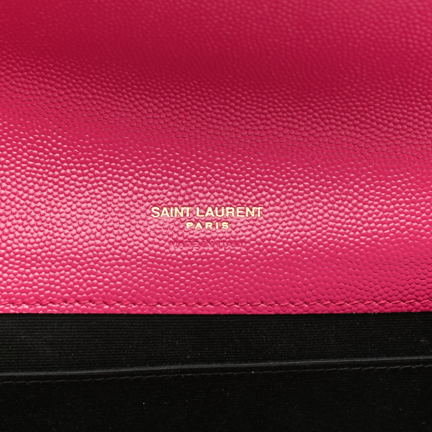 Grain De Poudre Matelasse Chevron Monogram Envelope Clutch Fuchsia