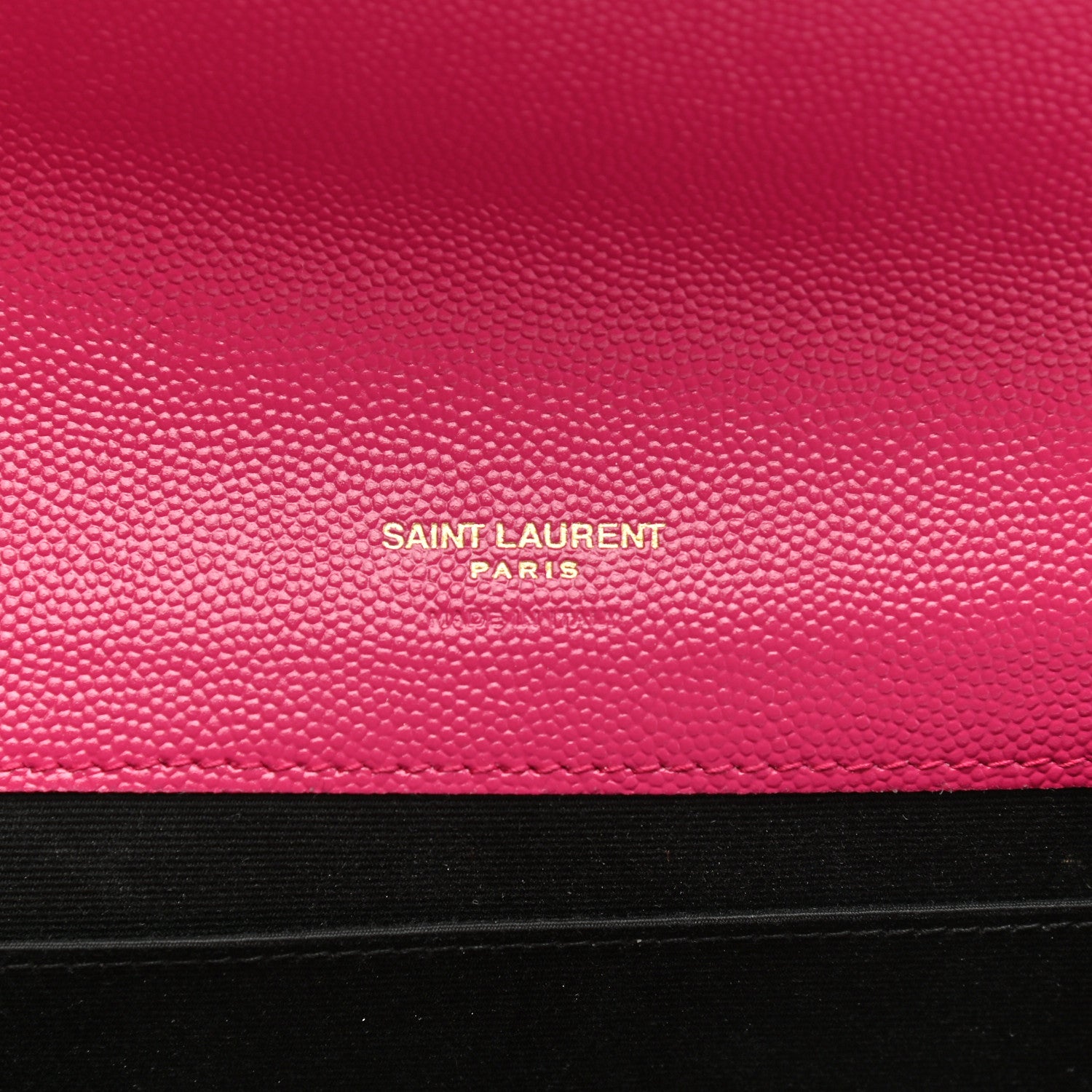 Saint Laurent Grain De Poudre Matelasse Chevron Monogram Envelope Clutch Fuchsia 6 of 8