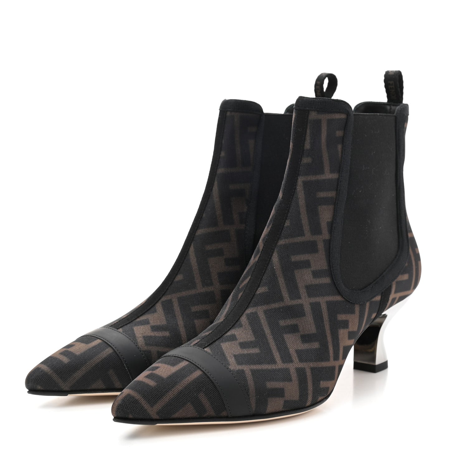 Mesh Tulle FF Colibri 55mm Ankle Booties 38 Tobacco Moro Black