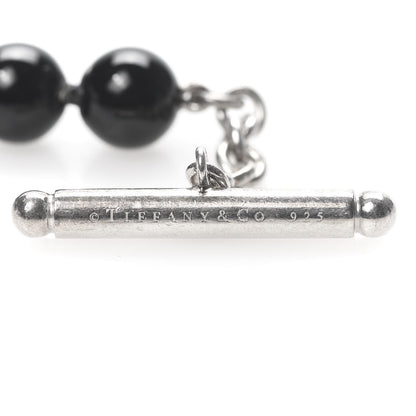 Tiffany Sterling Silver Black Onyx Bead Toggle Necklace 5 of 5