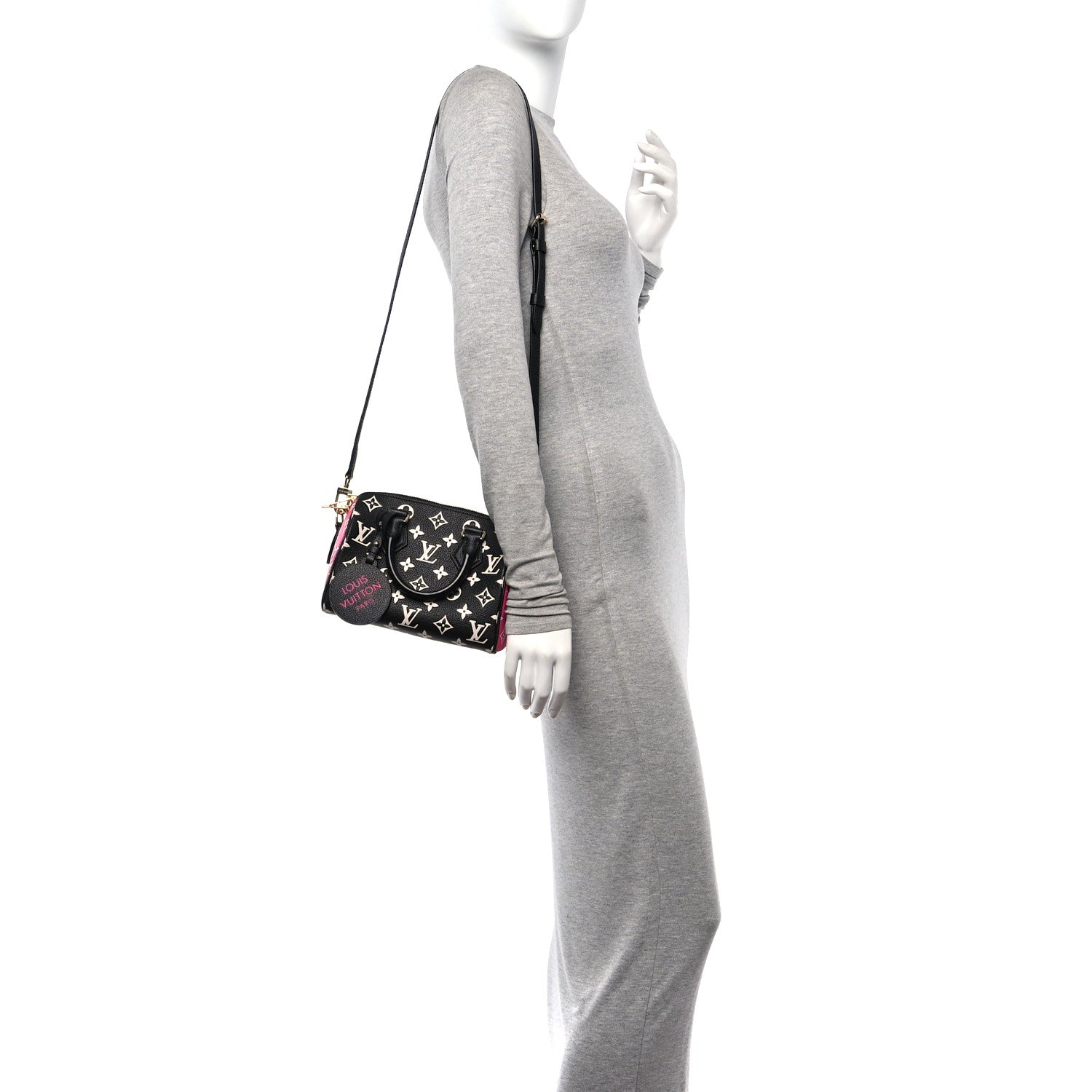 Louis Vuitton Empreinte Monogram Spring in the City Speedy Bandouliere 20 Black White Pink 2 of 9