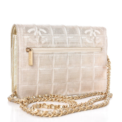 Chanel Nylon Travel Wallet On Chain WOC Metallic Gold 3 of 11