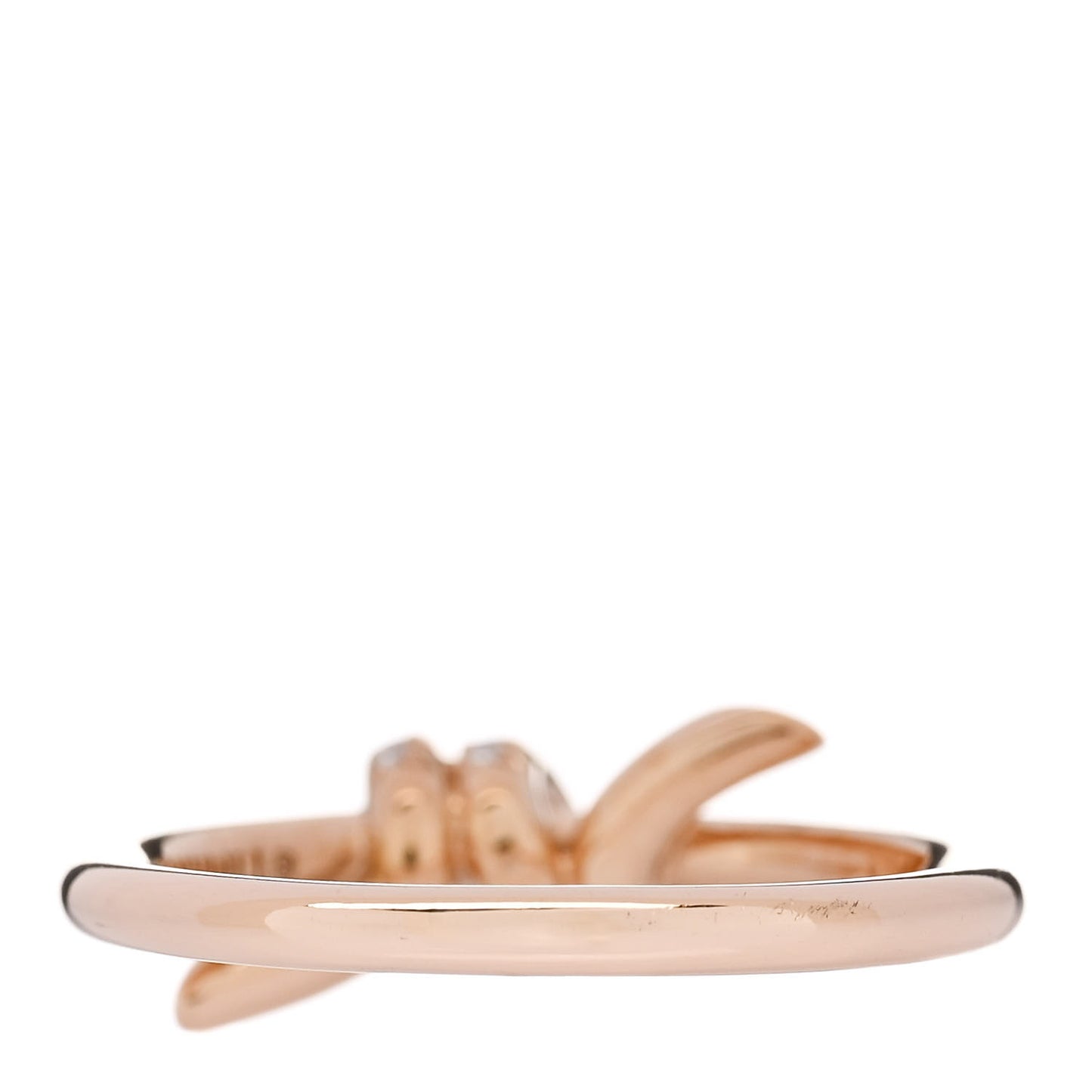 18K Rose Gold Diamond Small Knot Ring 50 5.5