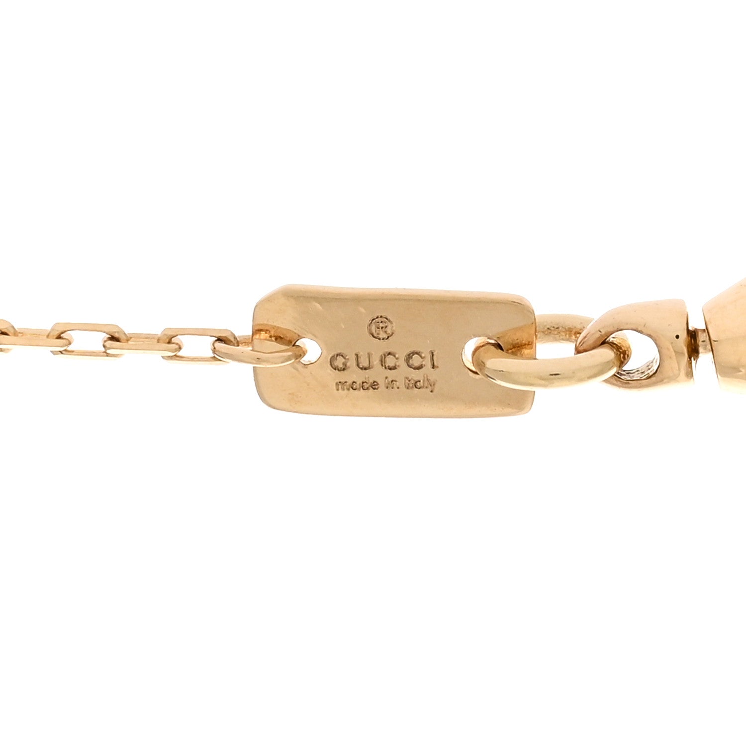 Gucci 18K Yellow Gold Diamond Pink Opal Le Marche Des Merveilles Feline Pendant Necklace 5 of 5
