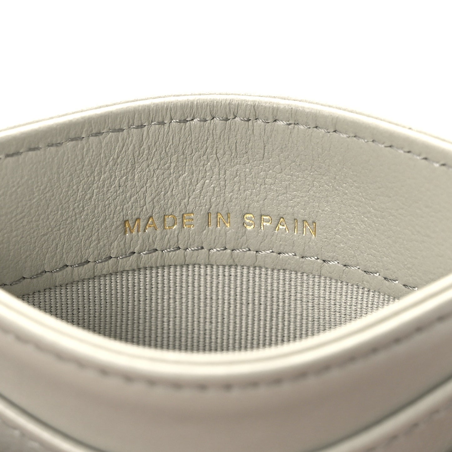 Lambskin Quilted Card Holder Grey