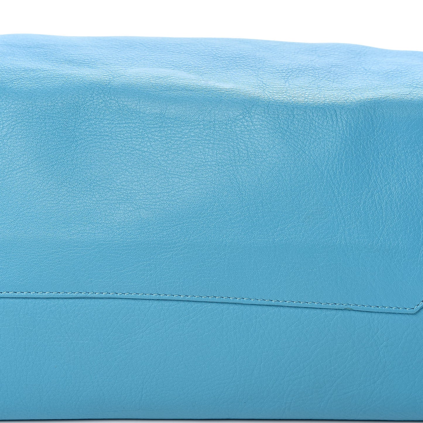 Supple Calfskin Papier A4 Tote Bleu Caraibes