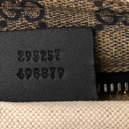Gucci GG Supreme Monogram Small Flat Side Zip Messenger Bag Beige Blue 7 of 12