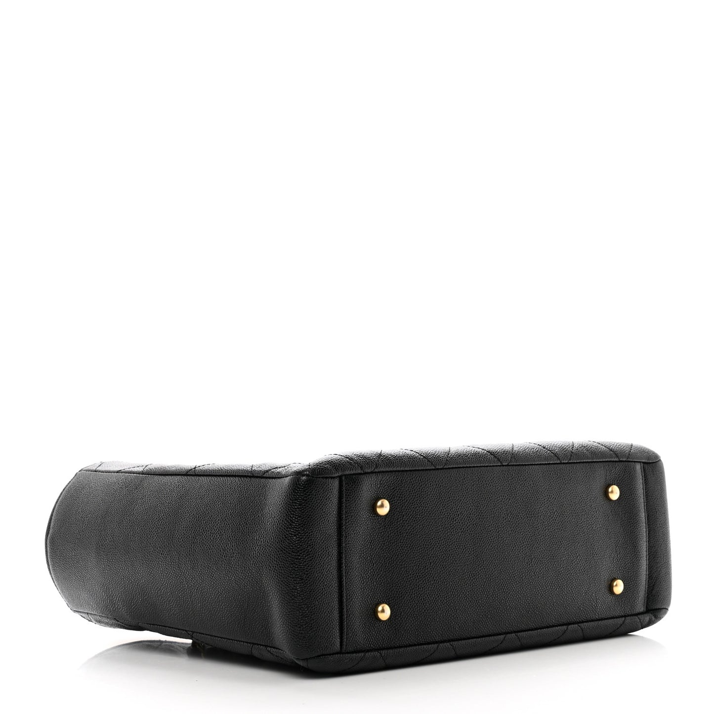 Caviar Quilted Small Shopping Tote Black