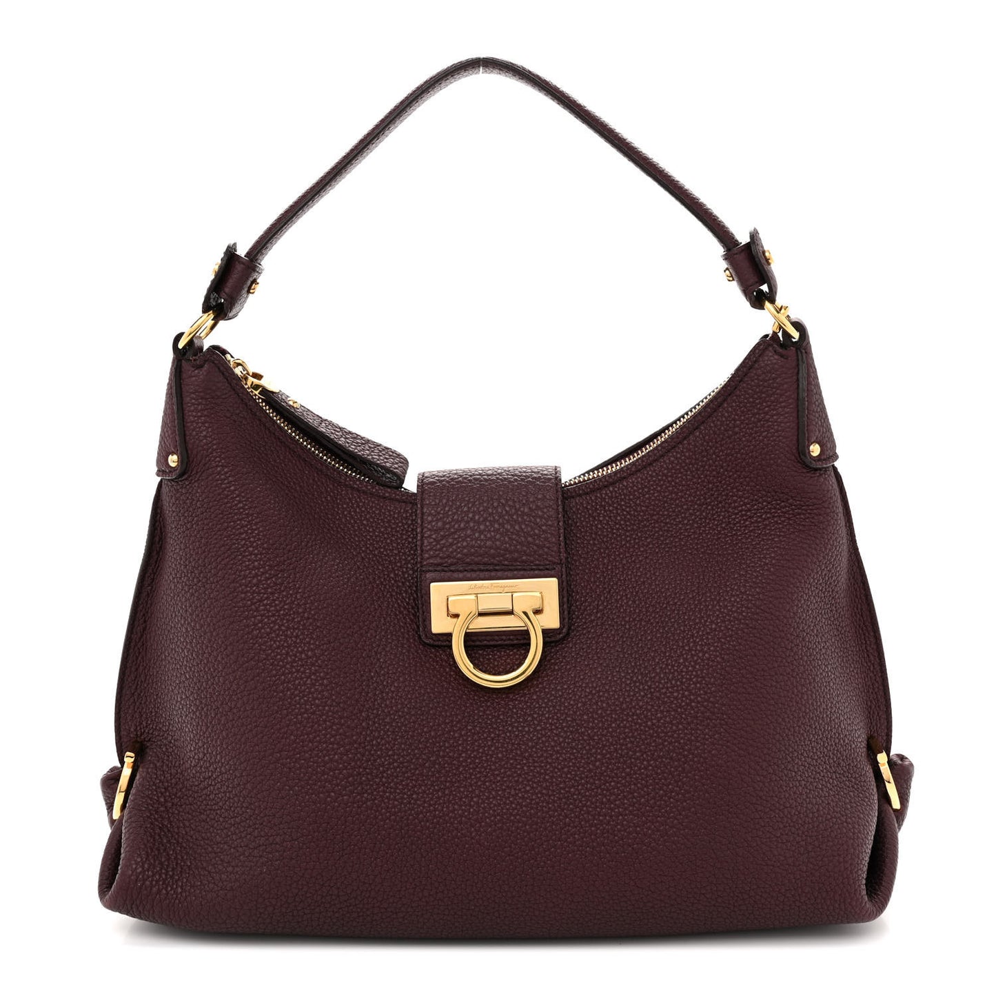 Calfskin Fanisa Gancini Hobo Plum