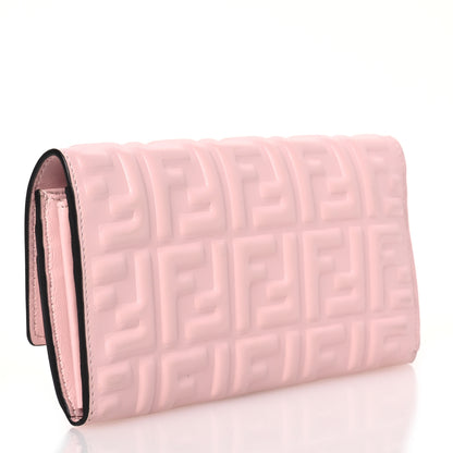 Fendi Nappa Matisse FF Embossed Continental Wallet Rosa Confetto 3 of 12