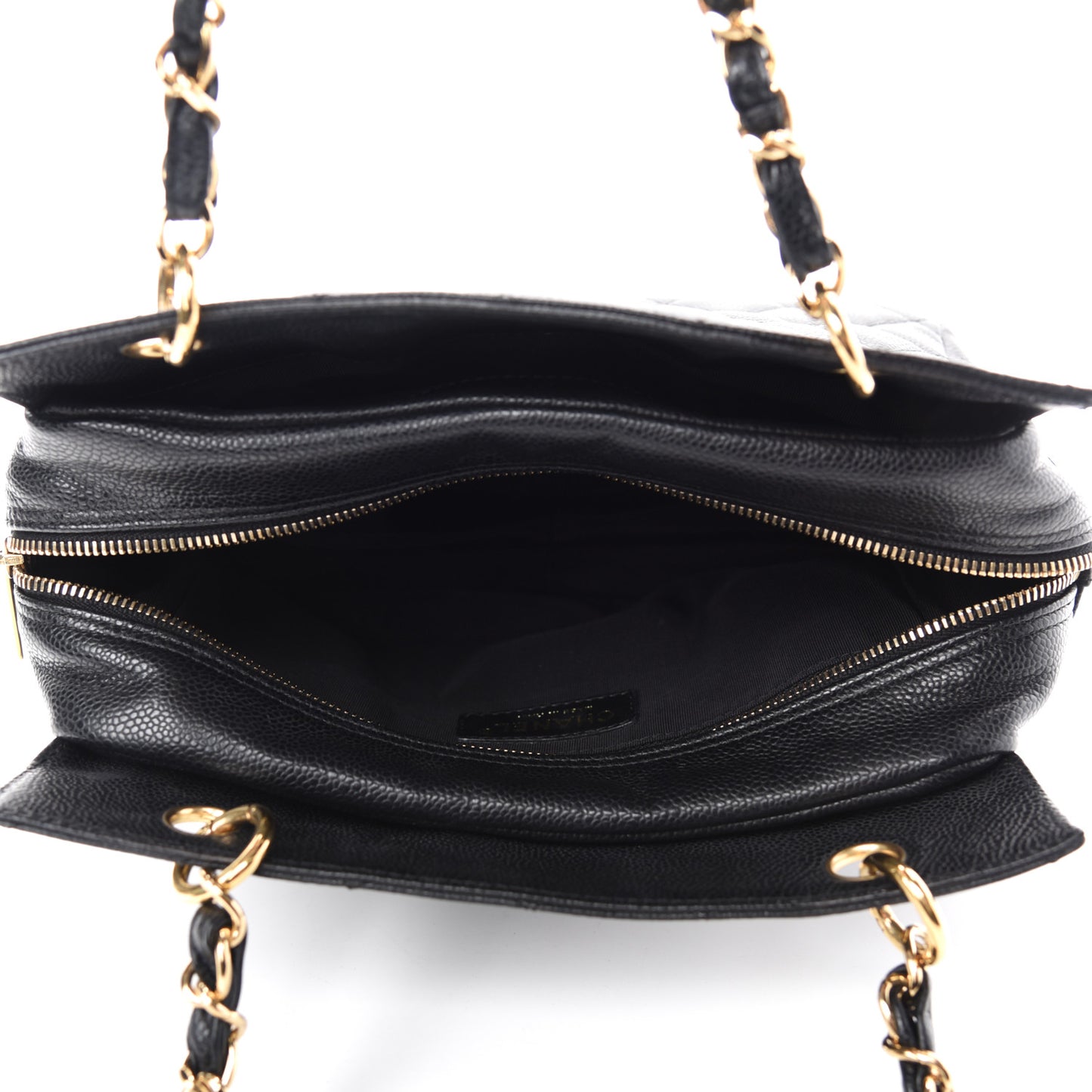 Caviar Quilted Petit Timeless Tote PTT Black