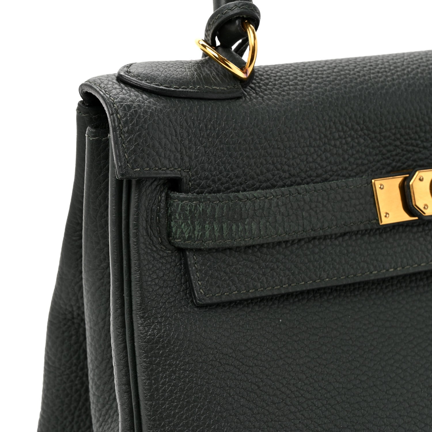 Hermes Togo Kelly Retourne 28 Vert Fonce 16 of 16