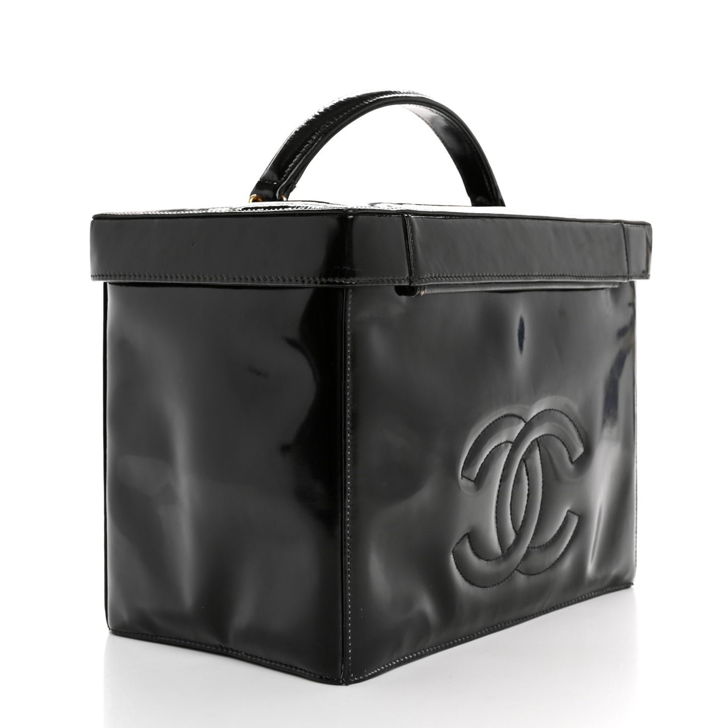 Patent CC Vanity Cosmetic Case Black