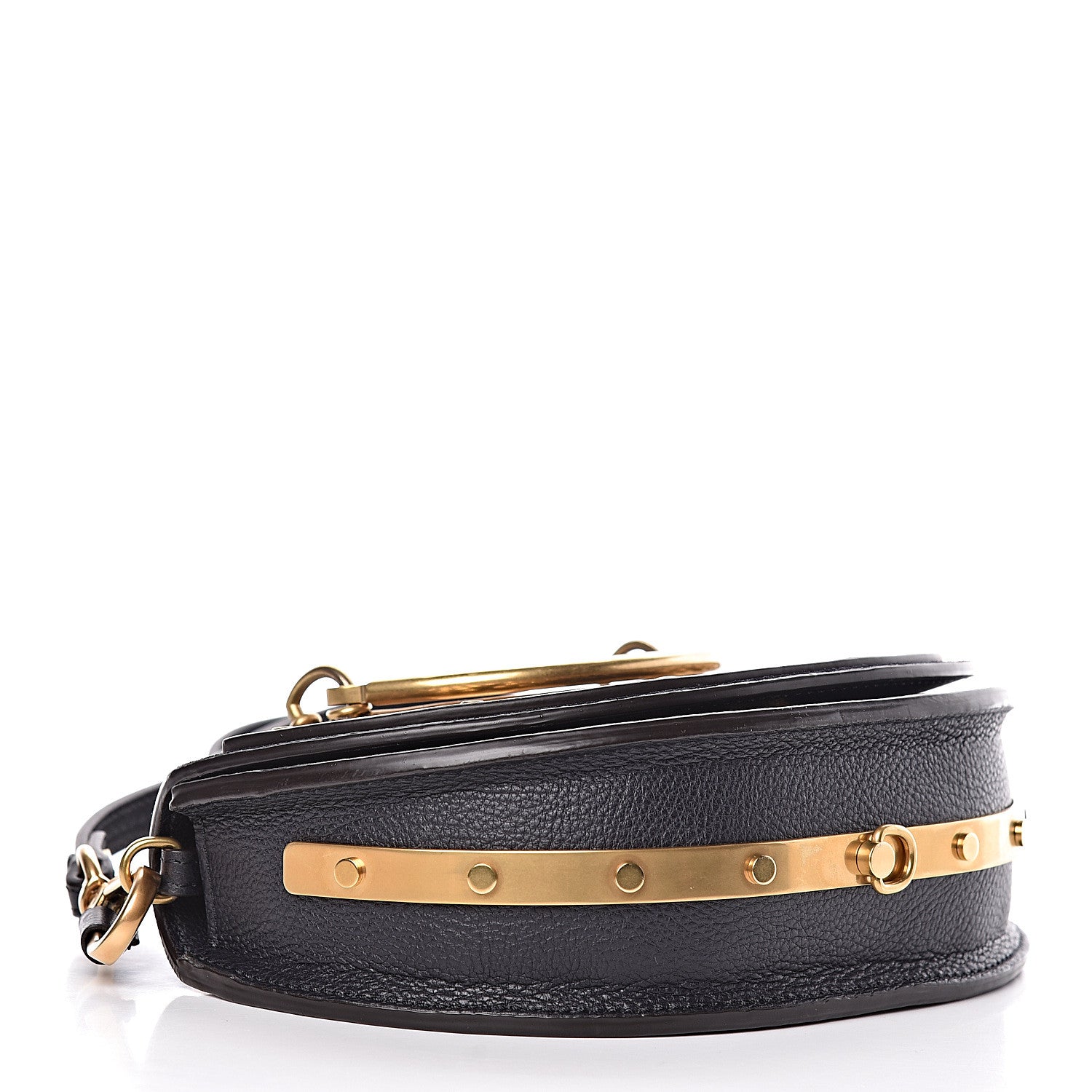 Chloe Suede Calfskin Constellation Studded Small Nile Bracelet Minaudiere Bag Full Blue 4 of 10
