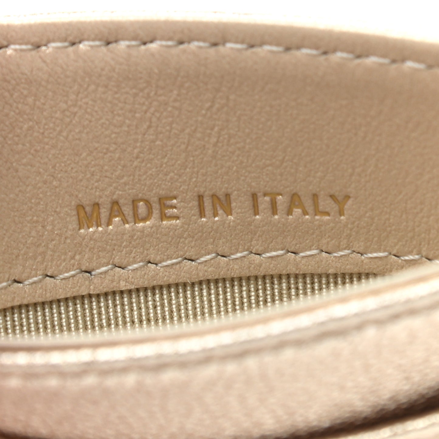 Metallic Lambskin Quilted CC Card Holder Gold