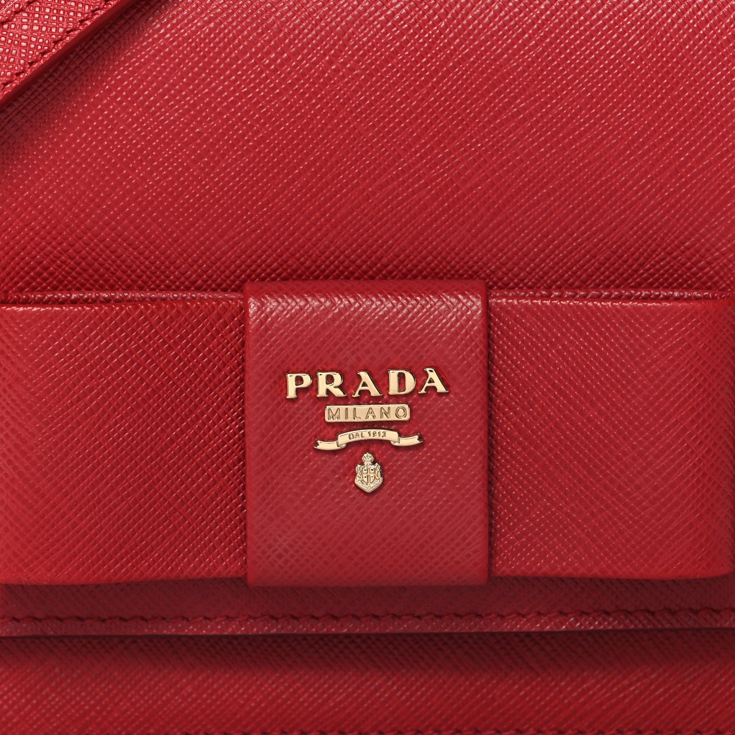 Prada Saffiano Fiocco Bow Flap Wallet Fuoco 8 of 13