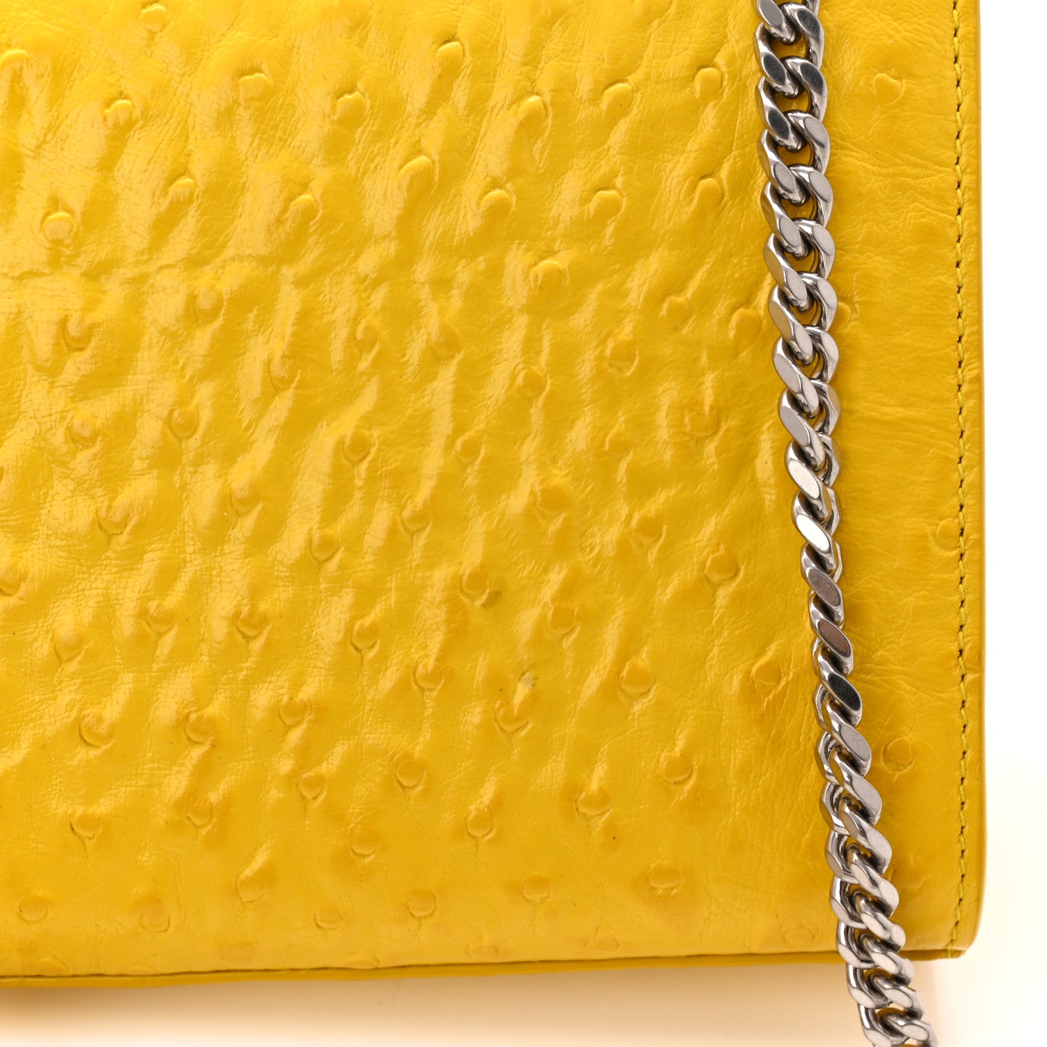 Saint Laurent Ostrich Calfskin Embossed Small Monogram Kate Satchel Mimosa 11 of 11