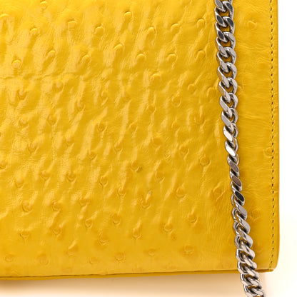 Saint Laurent Ostrich Calfskin Embossed Small Monogram Kate Satchel Mimosa 11 of 11