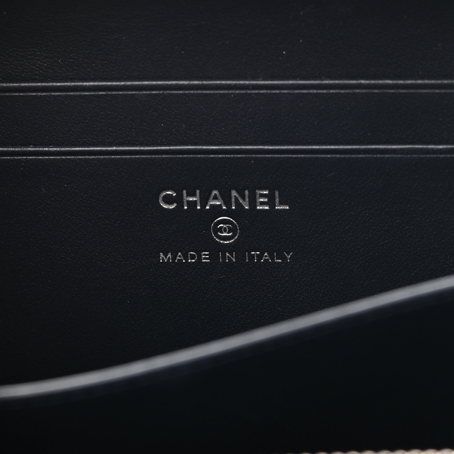 Chanel Caviar Quilted Striped Filigree Vanity Clutch With Chain Navy White 7 of 10