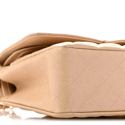 Chanel Iridescent Caviar Quilted Medium Double Flap Beige Beige 9 of 10