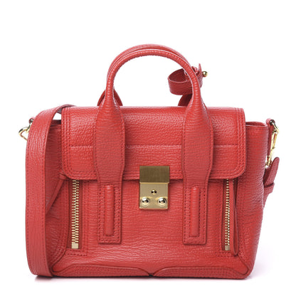 3.1 Phillip Lim 3.1 Textured Calfskin Mini Pashli Satchel Red 1 of 10