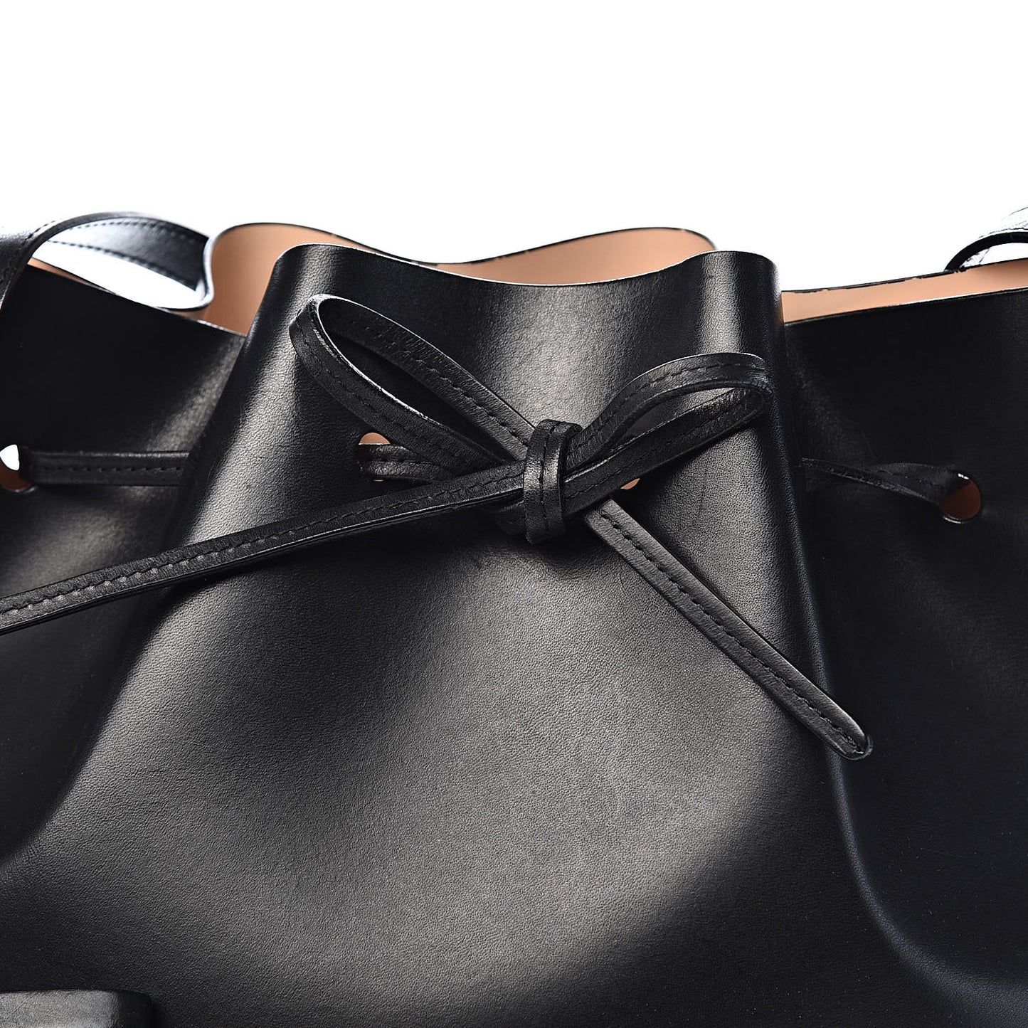 Vegetable Tanned Calfskin Bucket Bag Black Ballerina