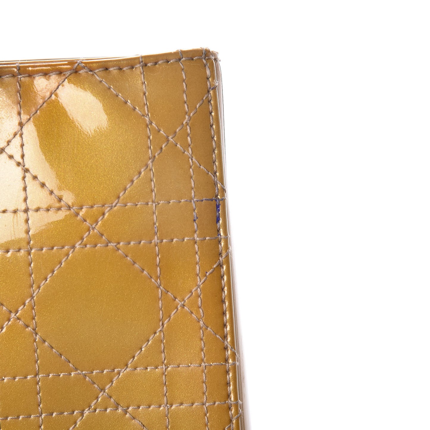 Patent Cannage Large Lady Dior Beige